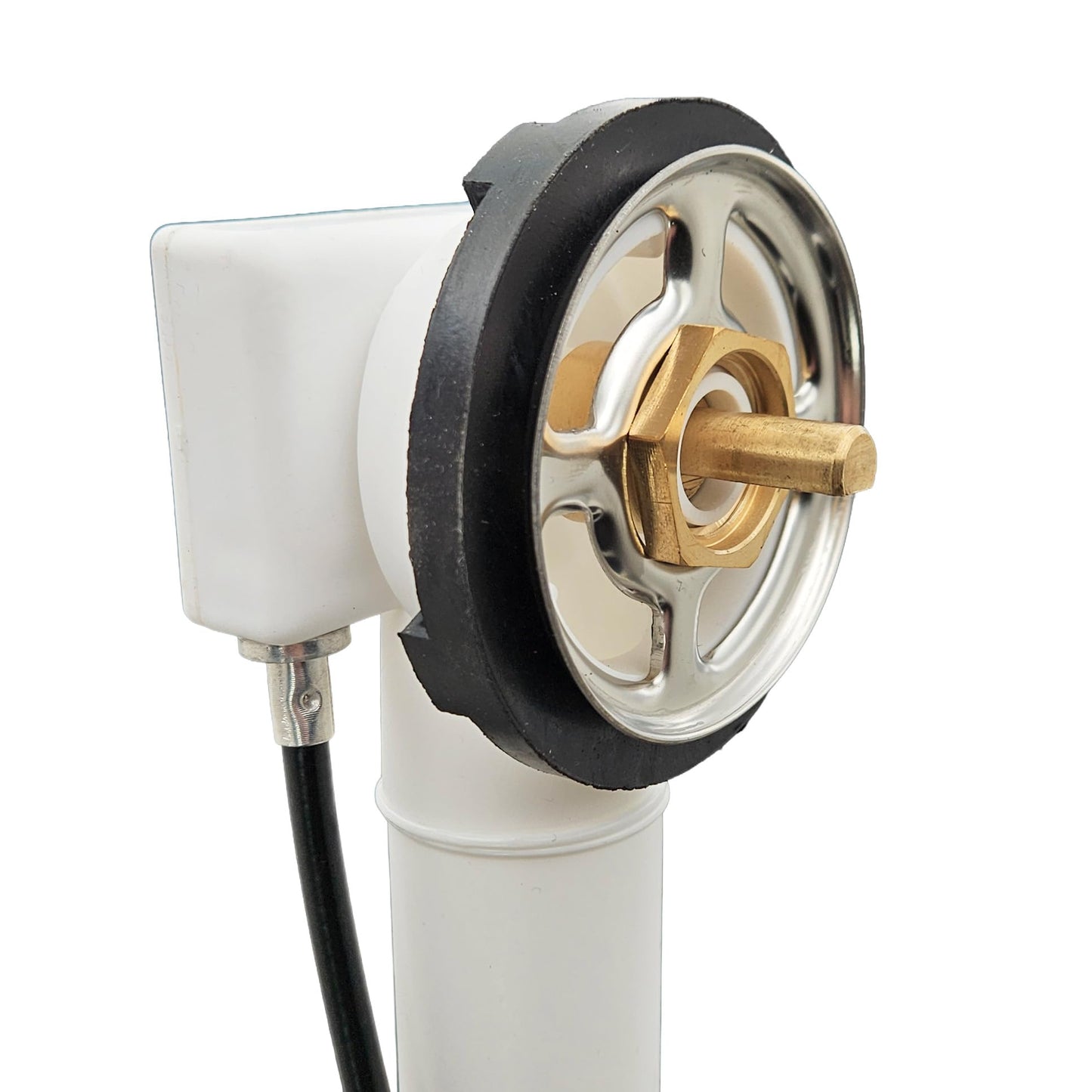 Westbrass A50P27TLE-12 27" Cable Drive Bath Drain Trim Kit with Rotary Overflow Cover Knob, European Stopper and Poly Tubular Pipes, Oil Rubbed Bronze