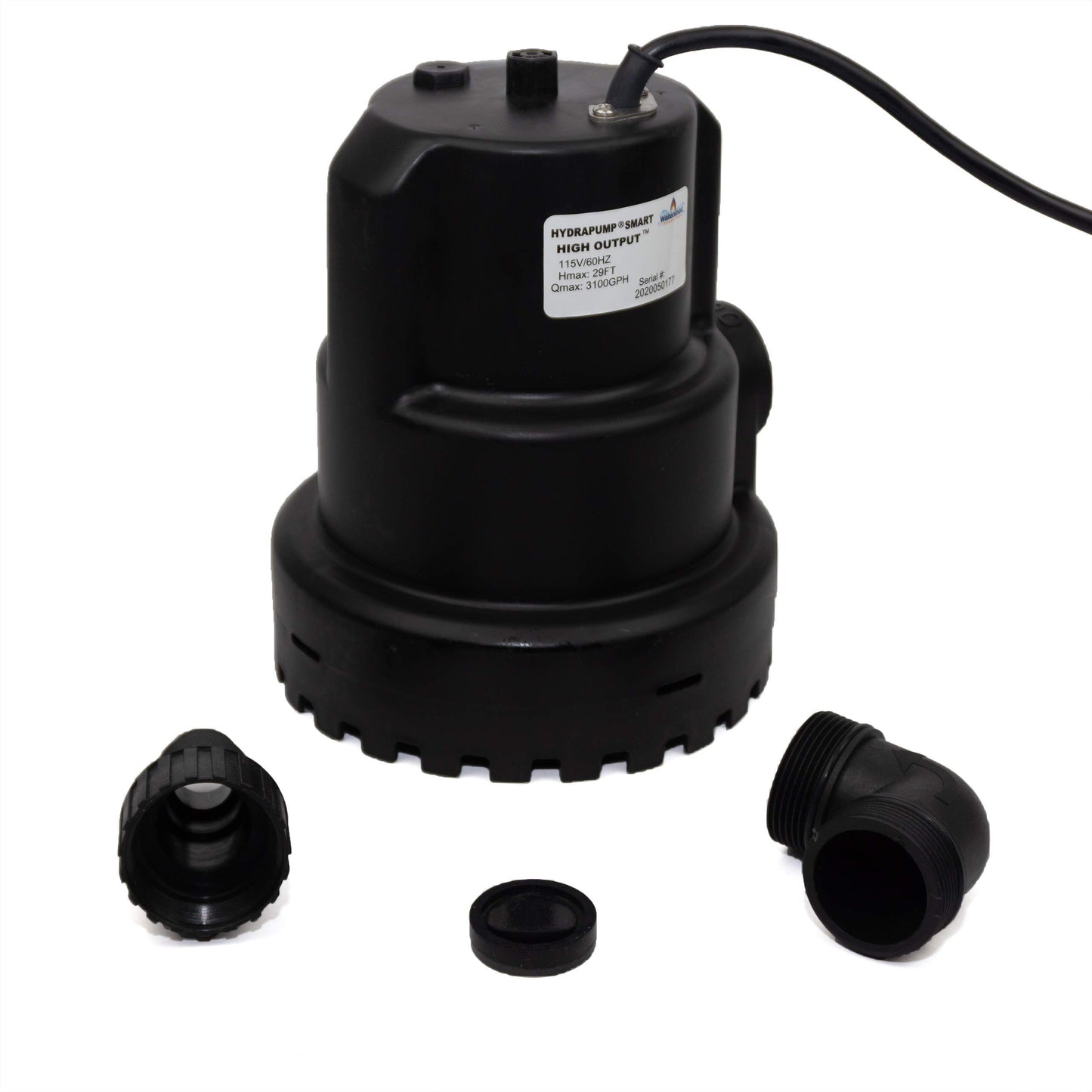 Watershed Innovations HydraPump Smart High Output Automatic Pump - Submersible Water Pump - Pool Cover Pump - Portable Electric Pump - HydraDetect Technology for Automatic Operation