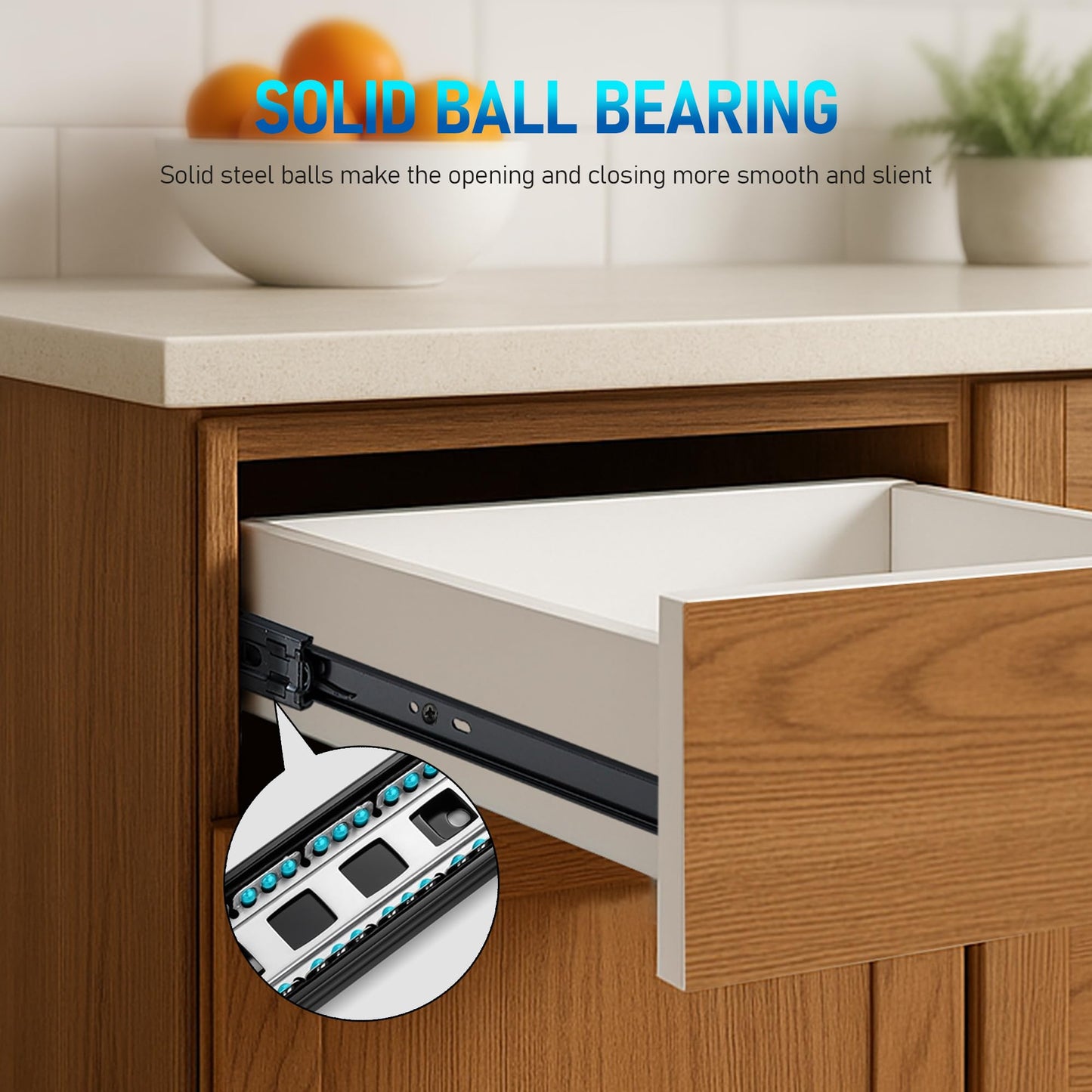 Soft Close Drawer Slides 20 Inch, Full Extension Ball Bearing Heavy Duty Drawer Slides Side Mount for Cabinet (1 Pair, Black)
