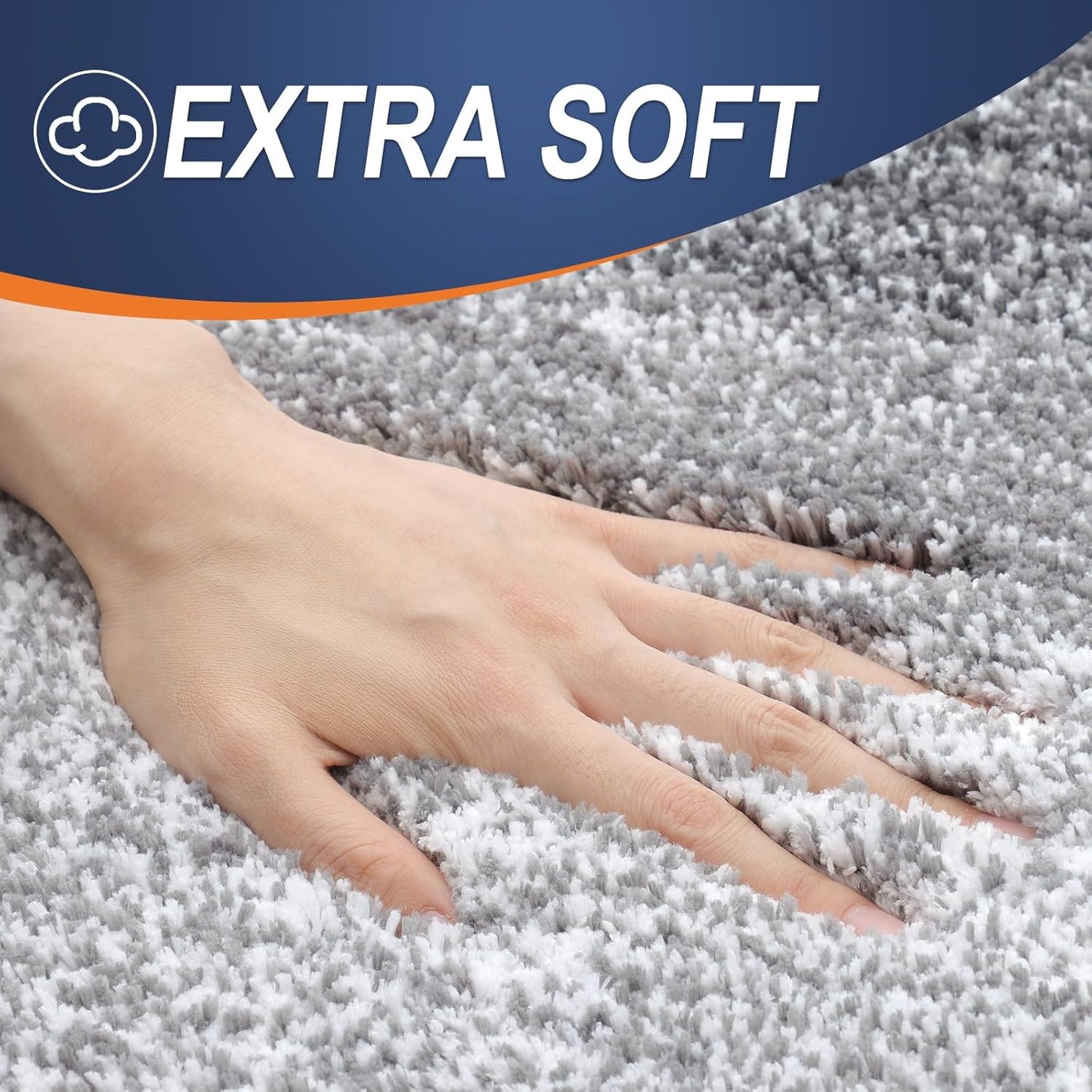 OLANLY Large Microfiber Bathroom Rugs - Extra Soft, Quick Dry, Machine Washable | 50x30 Inches, Grey