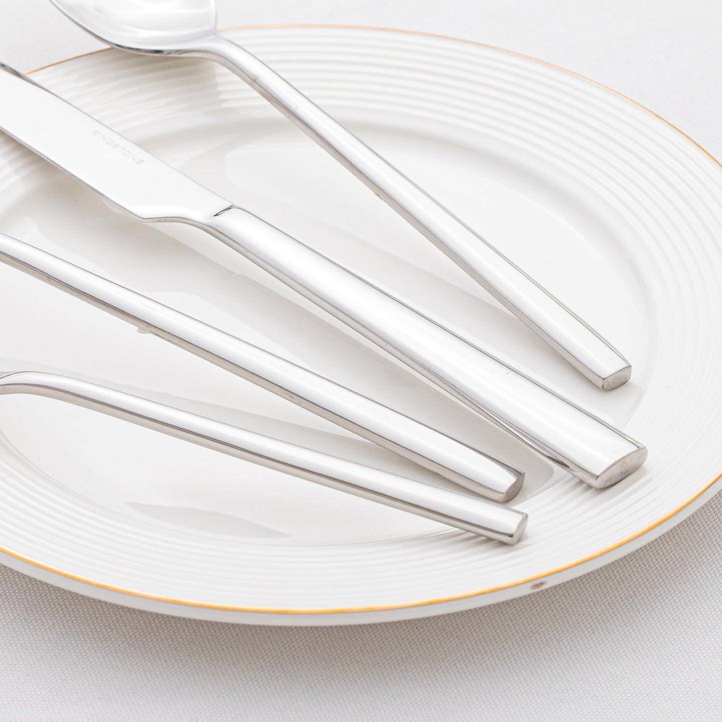 KINGSTONE 65-Piece Silverware Set with Serving Utensils, Forged Flatware Set Cutlery Set Premium Stainless Steel, Service for 12, for Home, Wedding, Party, Mirror Polished and Dishwasher Safe