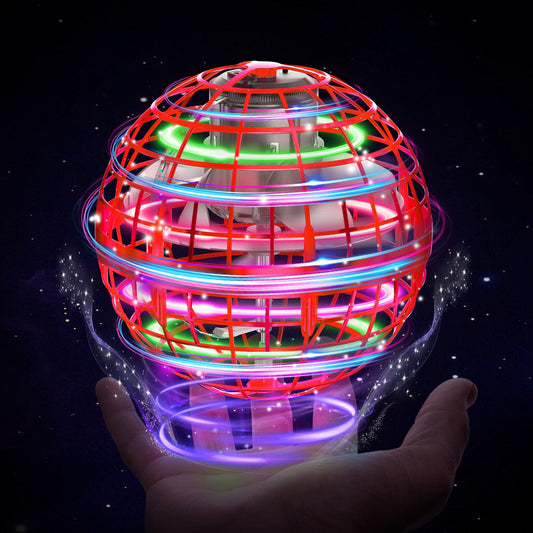 XINHOME Flying Ball Orb Toys Hover Soaring Flying Toy Globe Shape Magic Boomerang Spinner Hand Controller Mini Drone for Kids Adults Outdoor Indoor (Red)