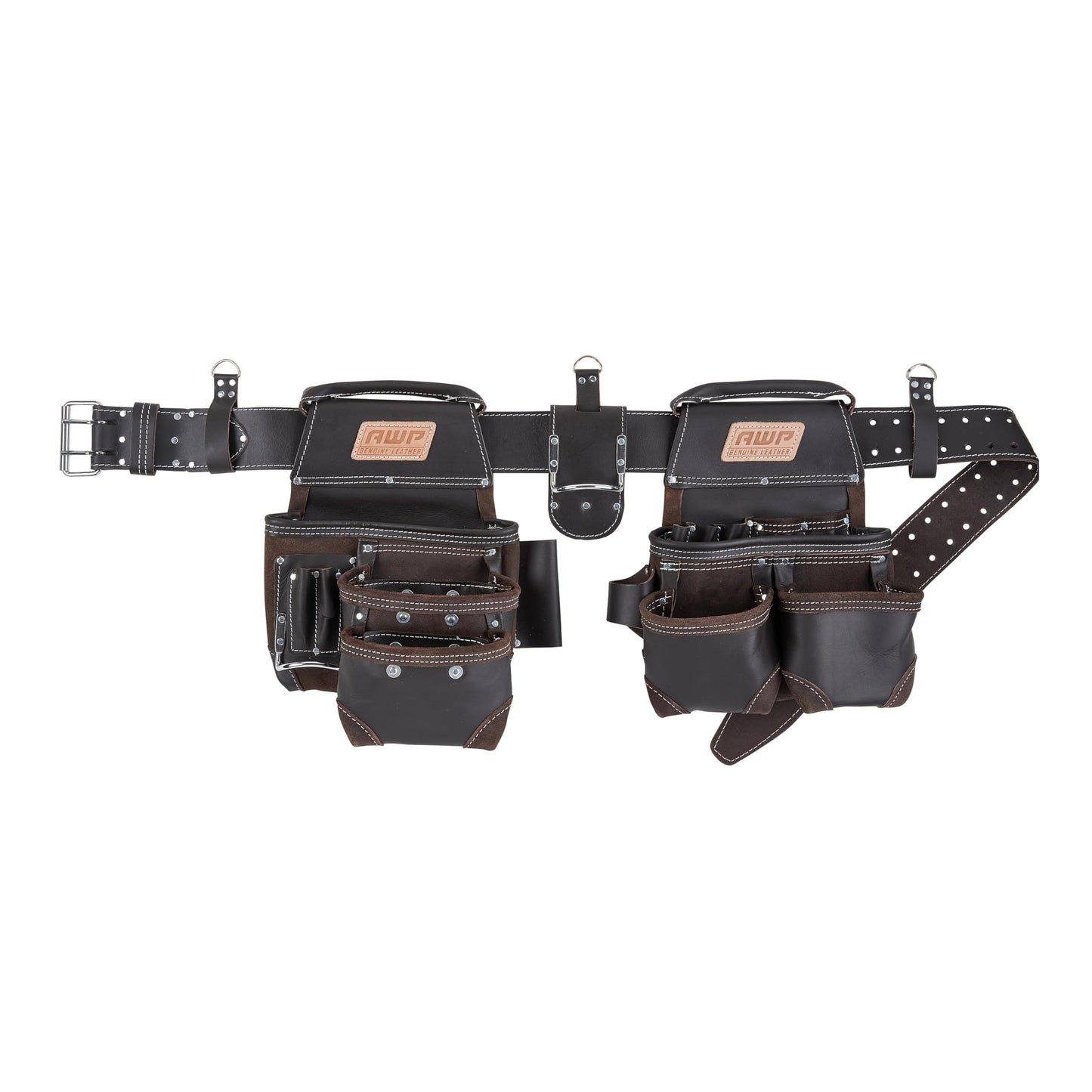 AWP Tool Belt and Rig, Heavy-Duty Premium Organizer with Multiple Pockets for Carpenters, Electricians, and Construction Work, Adjustable Waist Tool Belt, L-903-1