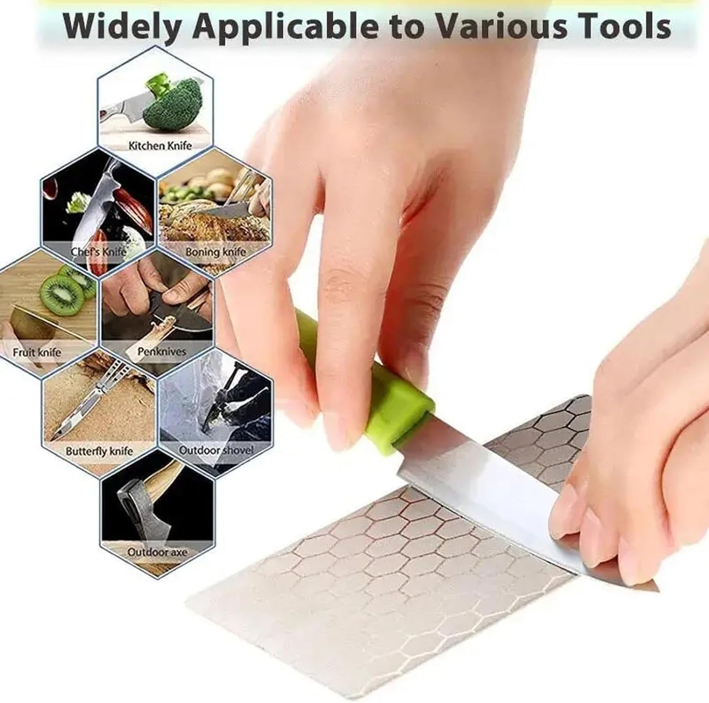 Diamond Sharpening Stone, 5 Pcs Knife Sharpening Stone for Kitchen Sharpening, Diamond Lapping Plate Coarse/Medium/Fine Grit Sharpener, 320/600/1000/2000/3000 Grit