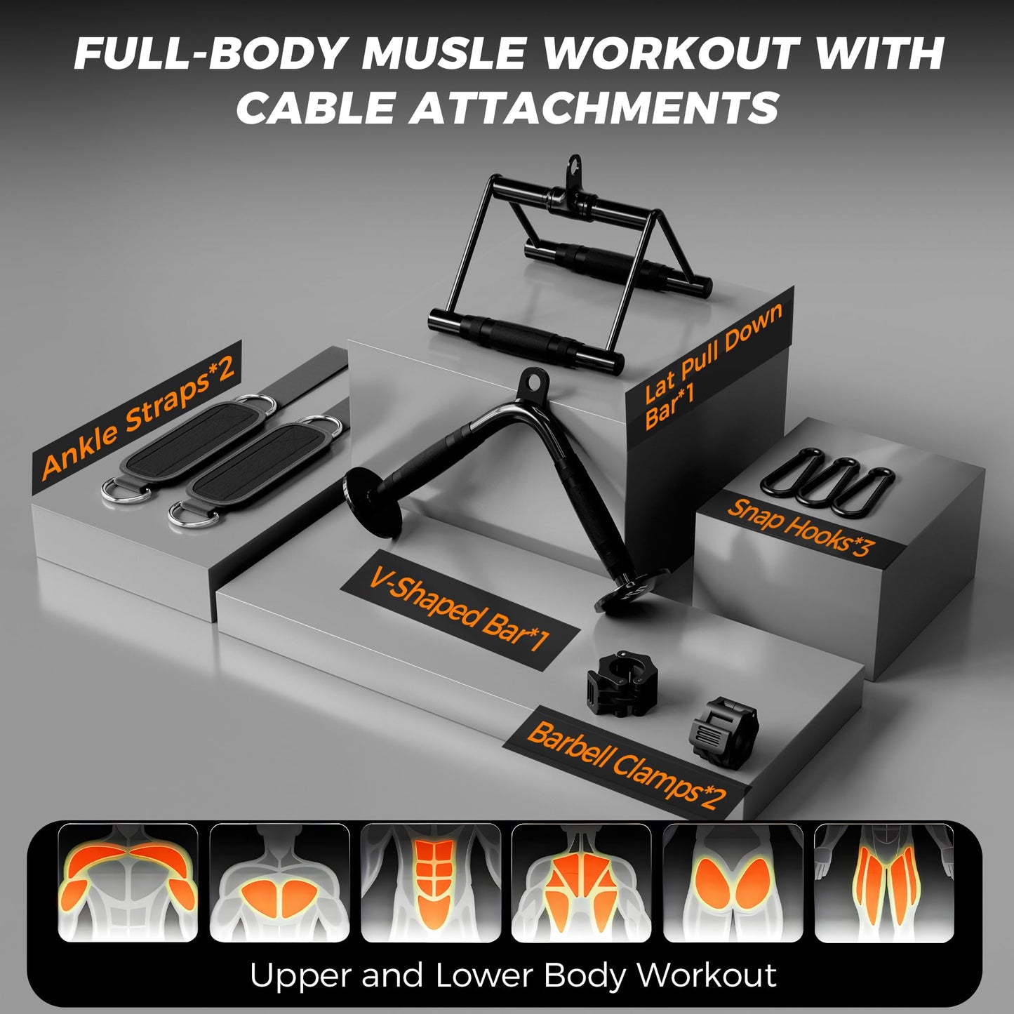 Mikolo Smith Machine, 2200lbs Squat Rack with LAT-Pull Down System & Cable Crossover Machine, Power Rack and Packages (BPRO230CPHGP with Weight Stack)