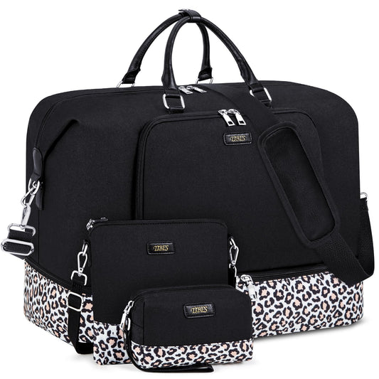 Travel Weekender Bag for Women, 21" Overnight Bag with Shoe Compartment 50L Large Travel Duffel Bag Carry On Tote for Weekend, Overnight, Business Trips, Water Resistant
