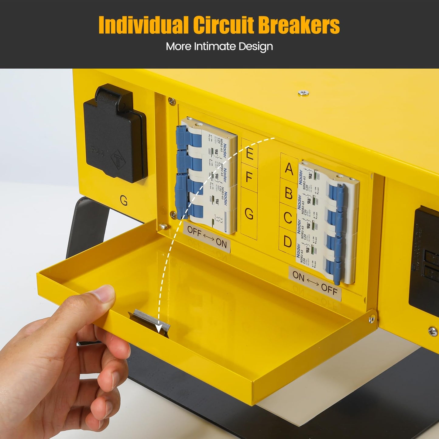 Power Distribution Box, Temporary Power Distribution Center, 50A California Standard Twist-to-Lock, Ideal for Temporary Power Needs