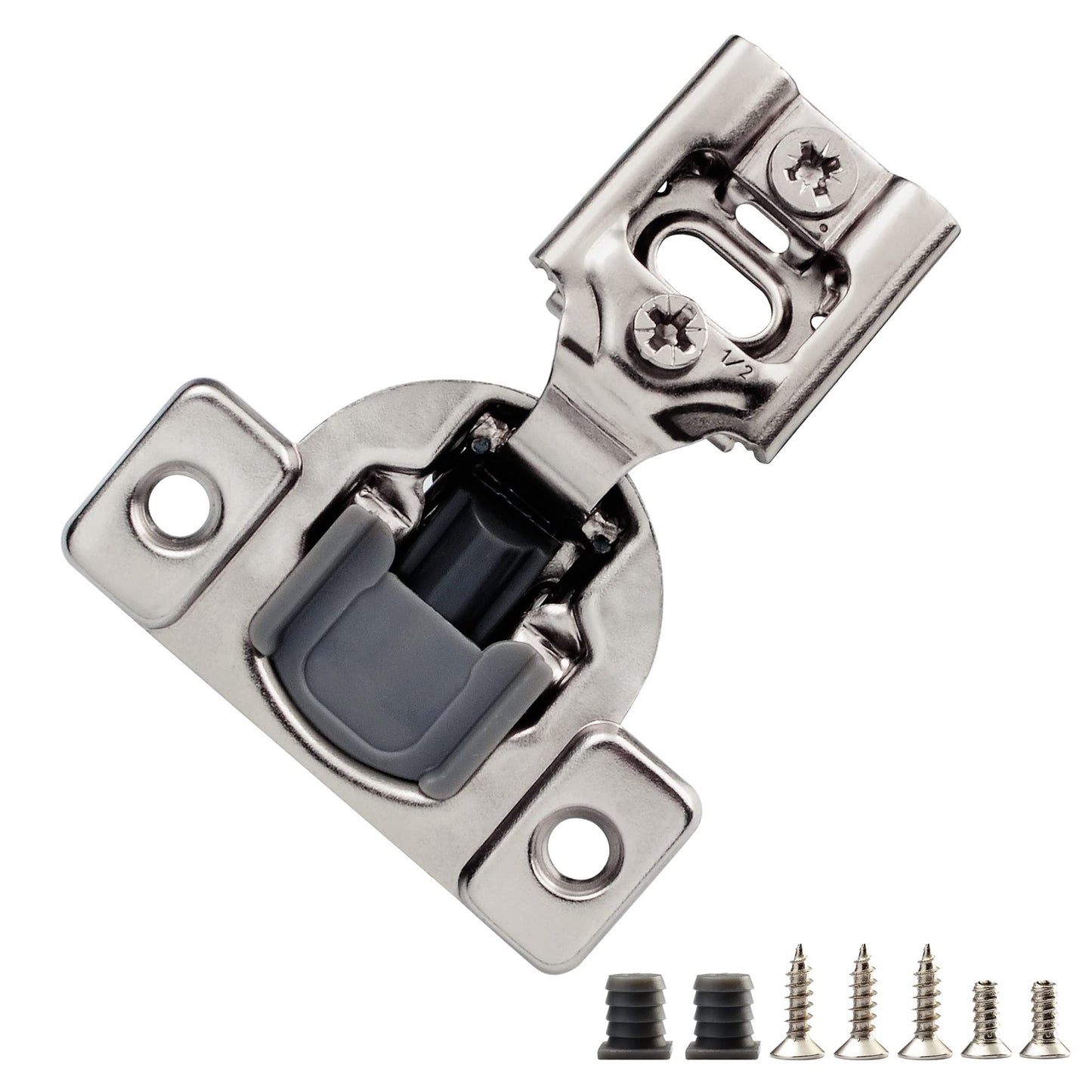 STIANC 50 Pack 1/2" Overlay 2D Soft Close Hinges for Face Frame Kitchen Cabinet, 3 Way Adjustability, Quiet Self-Shut Door,105 Degree