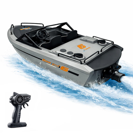 CLORPTYSL Small Jet Propulsion RC Boat with Brushless Motor for Beginner, Mini Yacht-Style Remote Control Boat for Kid, Waterproof Electric Boat for Swimming Pool & Lake & River(Grey)