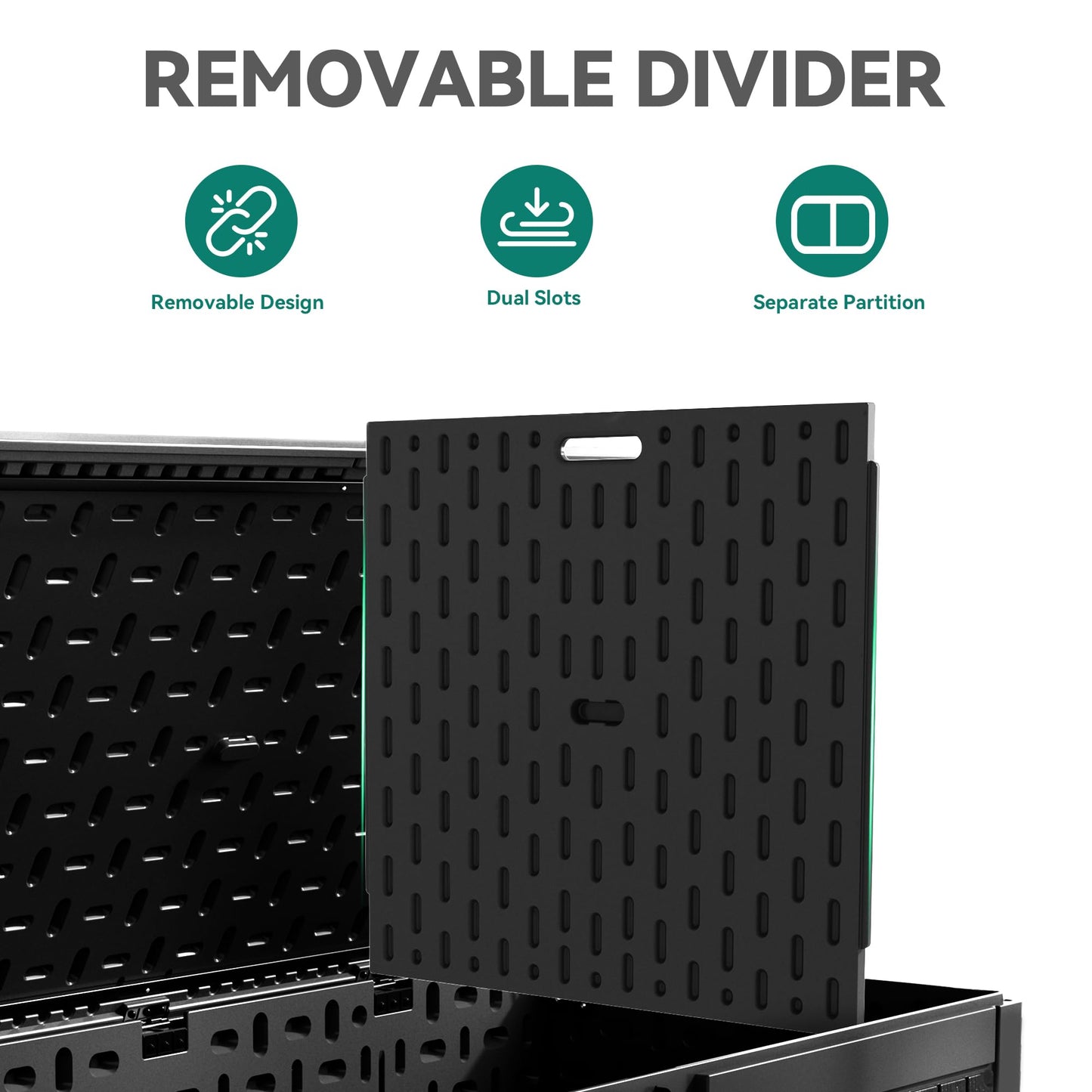 YITAHOME 260 Gallon Large Deck Box with Divider & Side Handles, Outdoor Double-Wall Storage for Patio Furniture Cushions, Garden Pool Accessories, Water Resistant & Lockable, Black