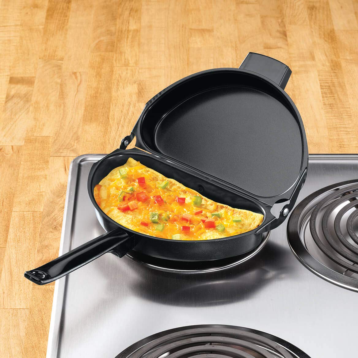 WalterDrake Nonstick Omelet Pan, Made of Durable Steel with a Teflon Coating, 10 ¾” Dia.