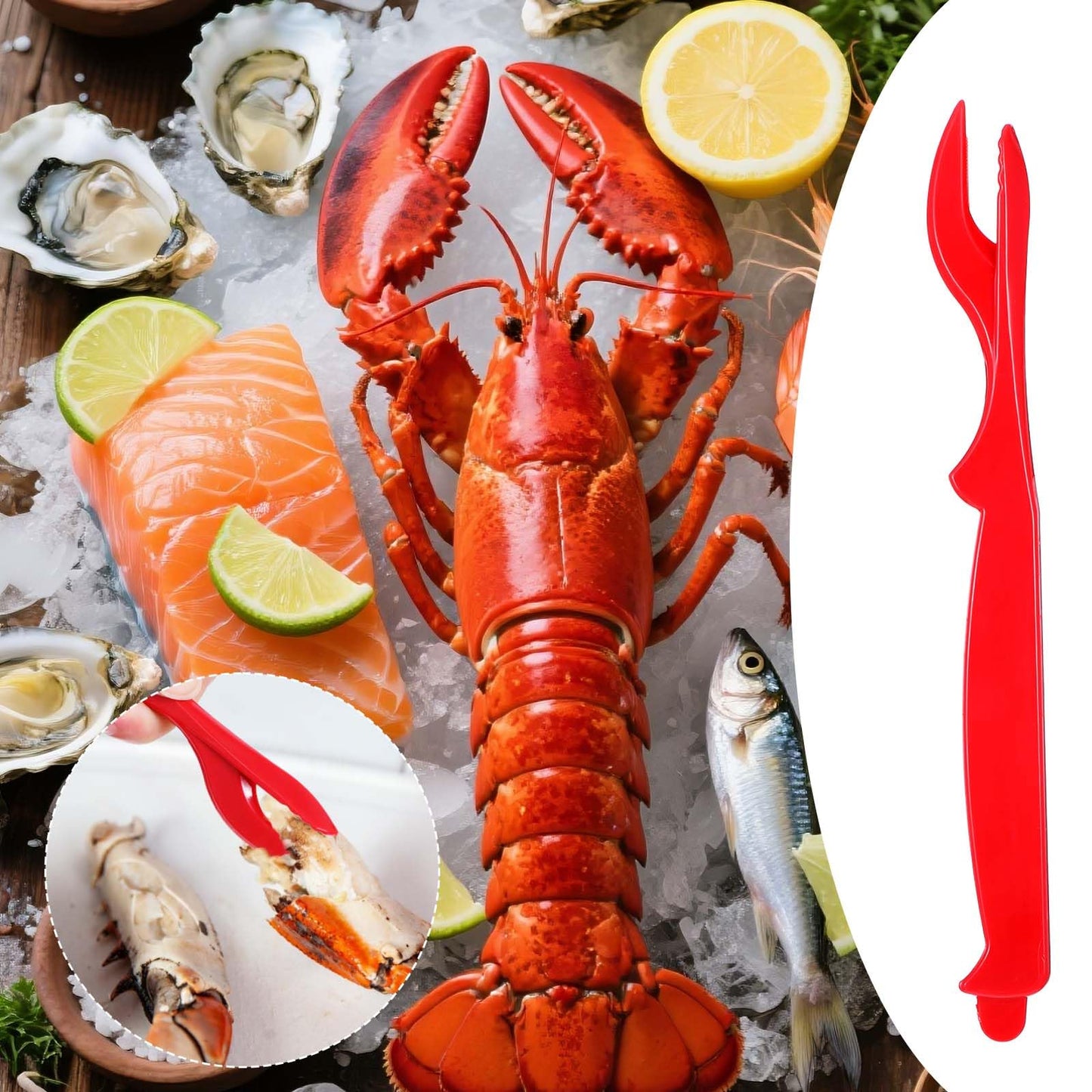 50 Pcs Seafood Tools Bulk, Crab Tools Set, Easy Opener Prawns Shellfish Picks Knife, Crab Legs Crackers Tool for Lobster, Crabs, Crawfish, Prawns, Shrimp