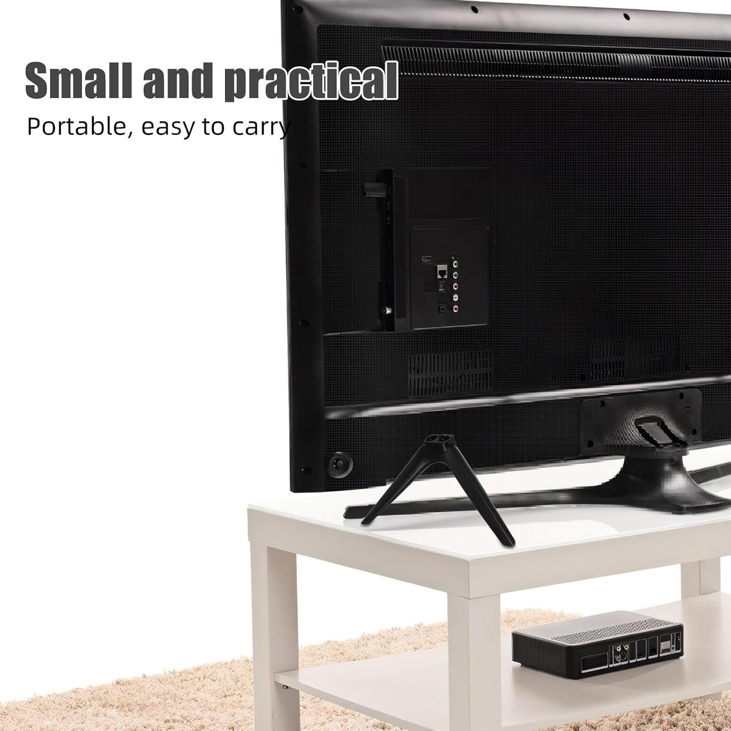 VANZACK 15mm No-Drill Tv Support Stand with Dual-Hole Plastic Pedestal Feet, Television Mount Parts and Desk Shelf