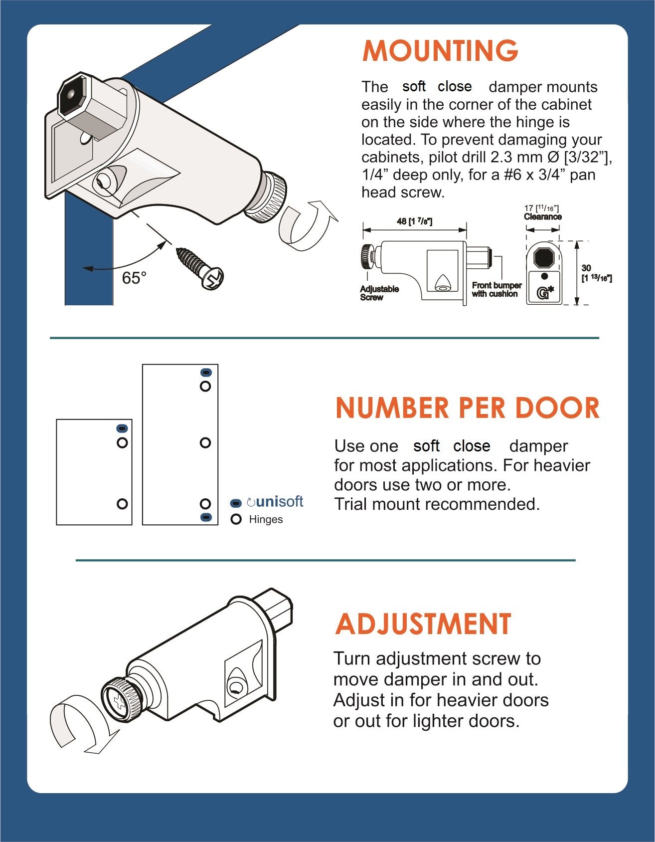 10 Pack Rok Hardware Soft Close Damper for Cabinet Doors/Compact/SoftClose Cabinet Adapter/Hardware/Hinge Polished Nickel Finish, SCD103