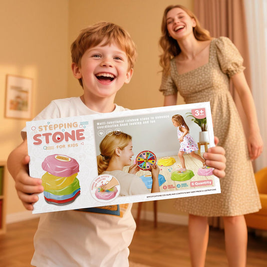SS Stepping Stones for Kids - 6Pcs Balance Stones Kit with Interactive Light & Music, Indoor/Outdoor Sensory Toys for Ages 3-12, Perfect Christmas, Children's Day & Birthday Gift for Boys & Girls
