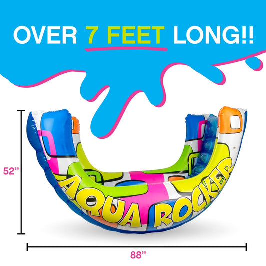 Poolmaster Aqua Rocker Inflatable Swimming Pool Float Ride On, Outdoor Toy For 8 Years Old and Up Boys, Girls, and Adults Pool Blow-Up Floatie and Lounge