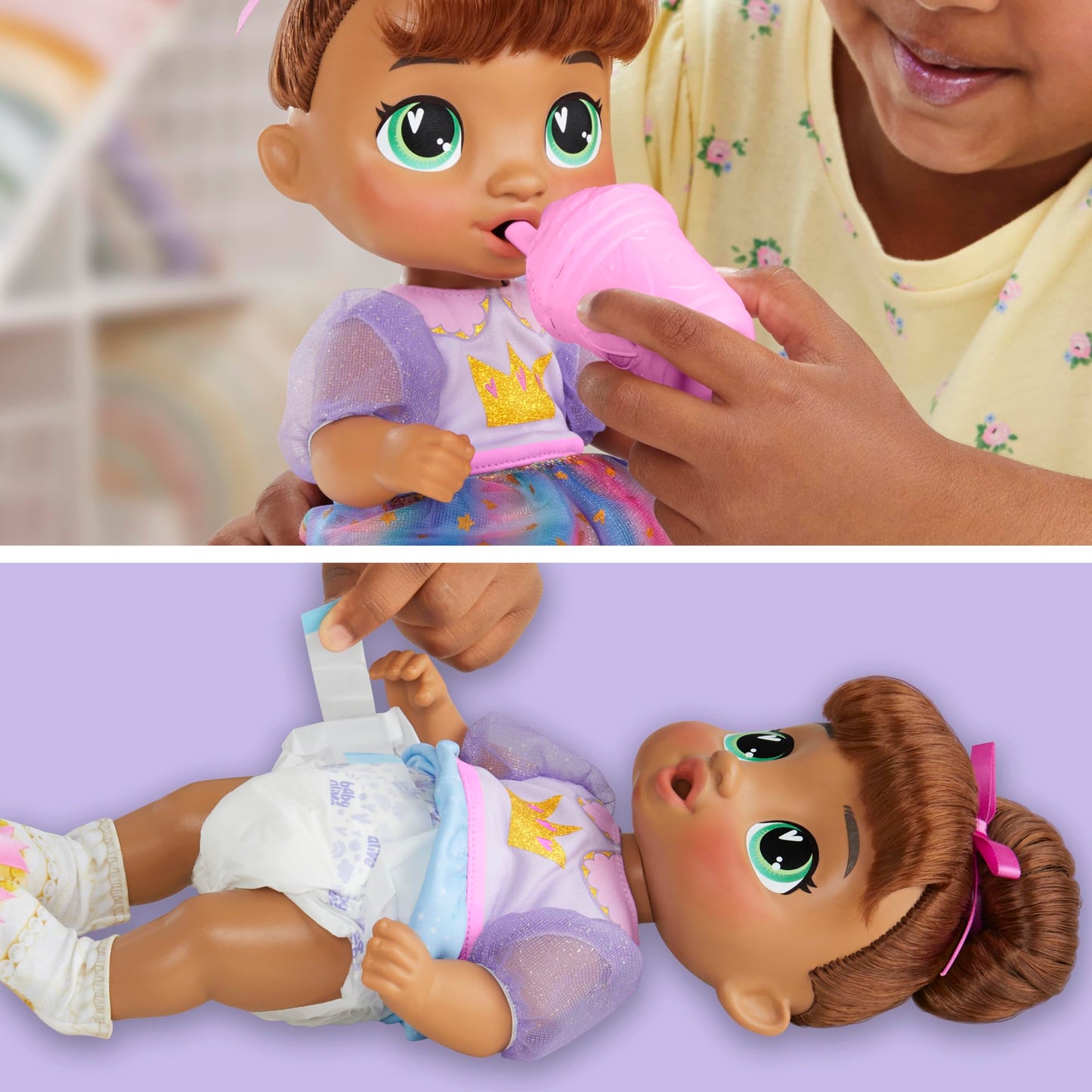 Baby Alive Fairy Fashions Sophia Sparkle Doll with Clothes Accessories, Brown Hair, 11 Inches, Toys for 3 Year Old Girls and Boys & Up (Amazon Exclusive)