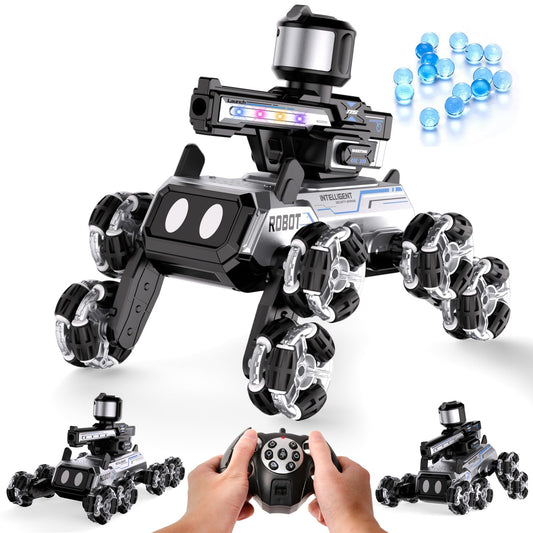 Godboat Robot Dog - Smart Toys for Kids with Music & LED Eyes, 2.4GHZ RC Car, 8-Wheel Stunt, 9+ Lifelike Actions and Water-Shooting, Age 3 4 5 6 7 8 Year Old Boys Girls Christmas & Birthday Gifts 2026