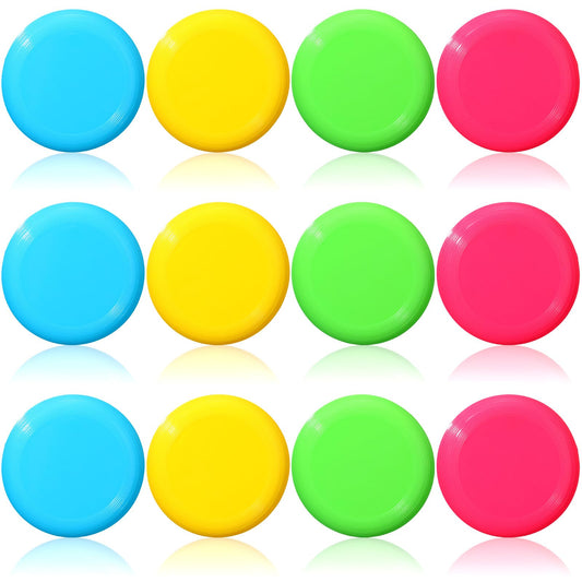 Hiboom 300 Pcs Kids Flying Discs 3.4 Inch Mini Flying Disks Bulk Flyer Toy for Outdoor Pets Dog Yard Lawn Games Party Kindergarten Teaching Favors, 4 Colors