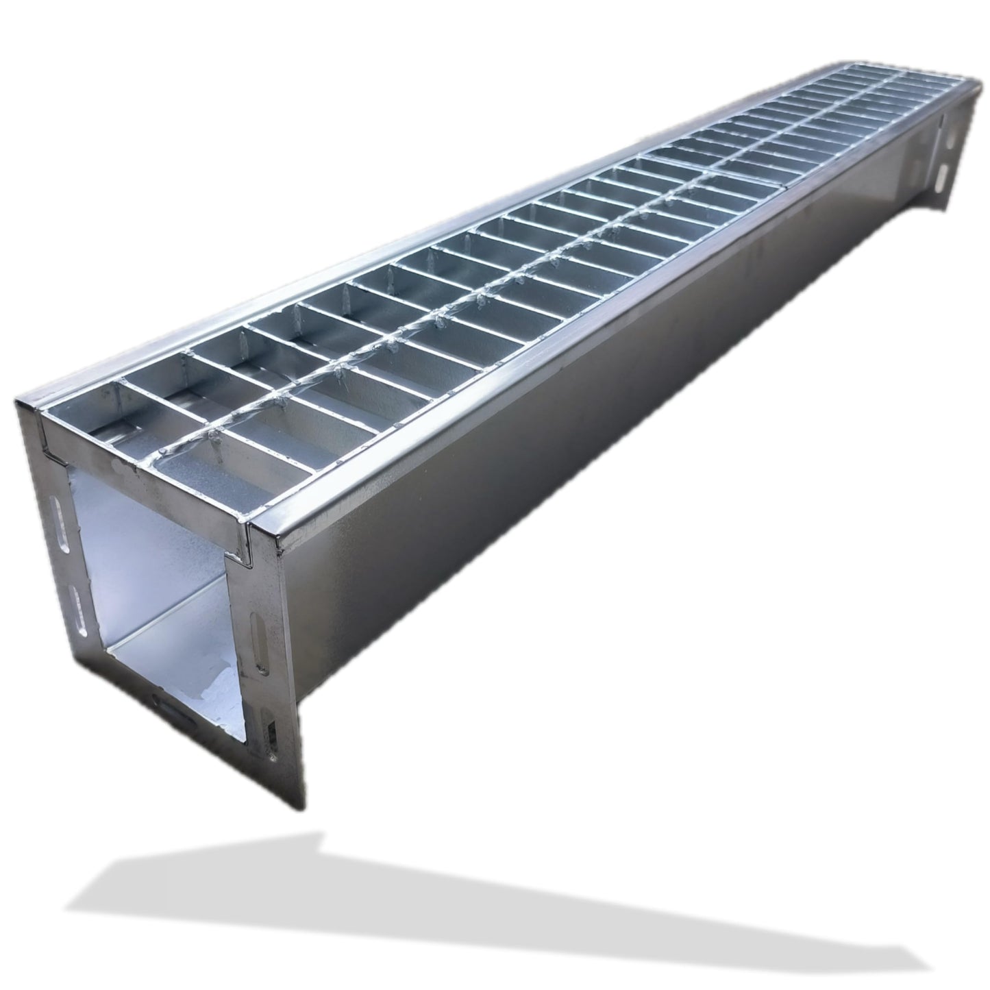 MASSLUNT 304 Stainless Steel Channel Drain with Galvanized Steel Grate 39.4x5.9x5.5 in, B-Class 28100 lbs Heavy-Duty Drain Kit for 3" Pipe, Trench Drainage System for Outdoor, Driveway, Garage, Yard