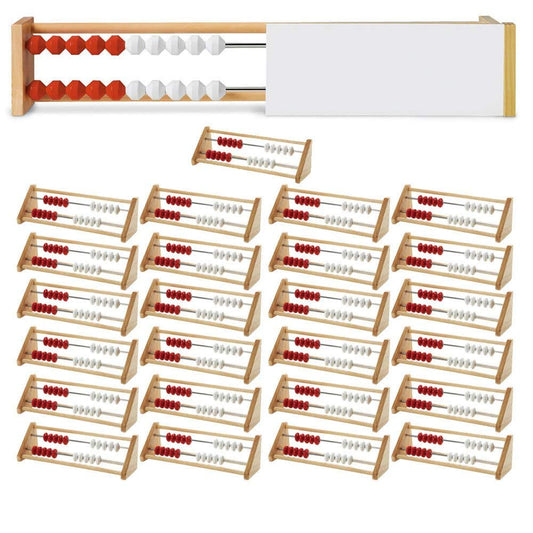 hand2mind 20-Bead Wooden Rekenrek Abacus Classroom Set, Colored Abacus for Kids Math, Wooden Counting Math Manipulatives, Bead Counters for Kids Math, Homeschool Supplies (Set of 26)