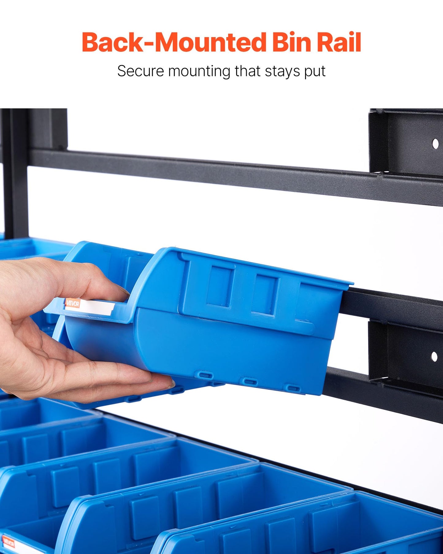 VEVOR 5-Tier Double-Sided Rolling Bin Storage Rack, 68 Plastic Bins, Dual-Sided Parts Organizer with Wheels, Mobile Tool Organizer for Garage, Warehouse, Office, Restaurant, Classroom, Kitchen