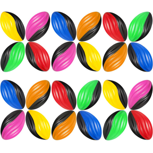Jerify 24 Pack Foam Footballs 4.72 Inch Bulk Mini Spiral Football Toys Easy Grip Waterproof Small Soft Emulation Foam Footballs for Kids Indoor Outdoor Play Game Football Party Favors(Spiral Style)