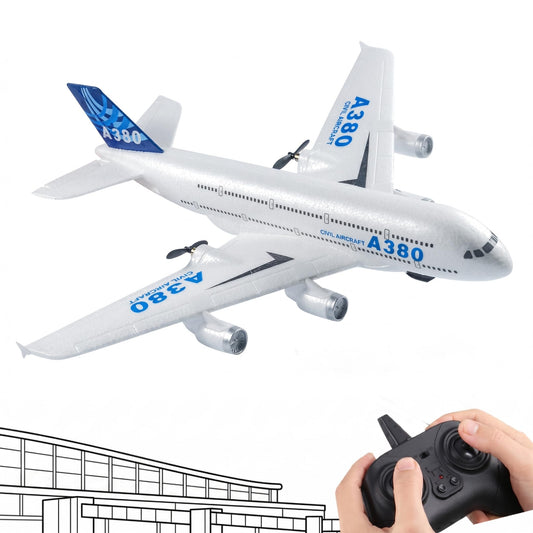 Remote Control RC Airplane Ready to Fly 2.4GHz – Airbus A380 Model, 2-Channel Beginner RC Plane Toy for Kids & Adults with Gyro, Foam Durable & Easy Fly