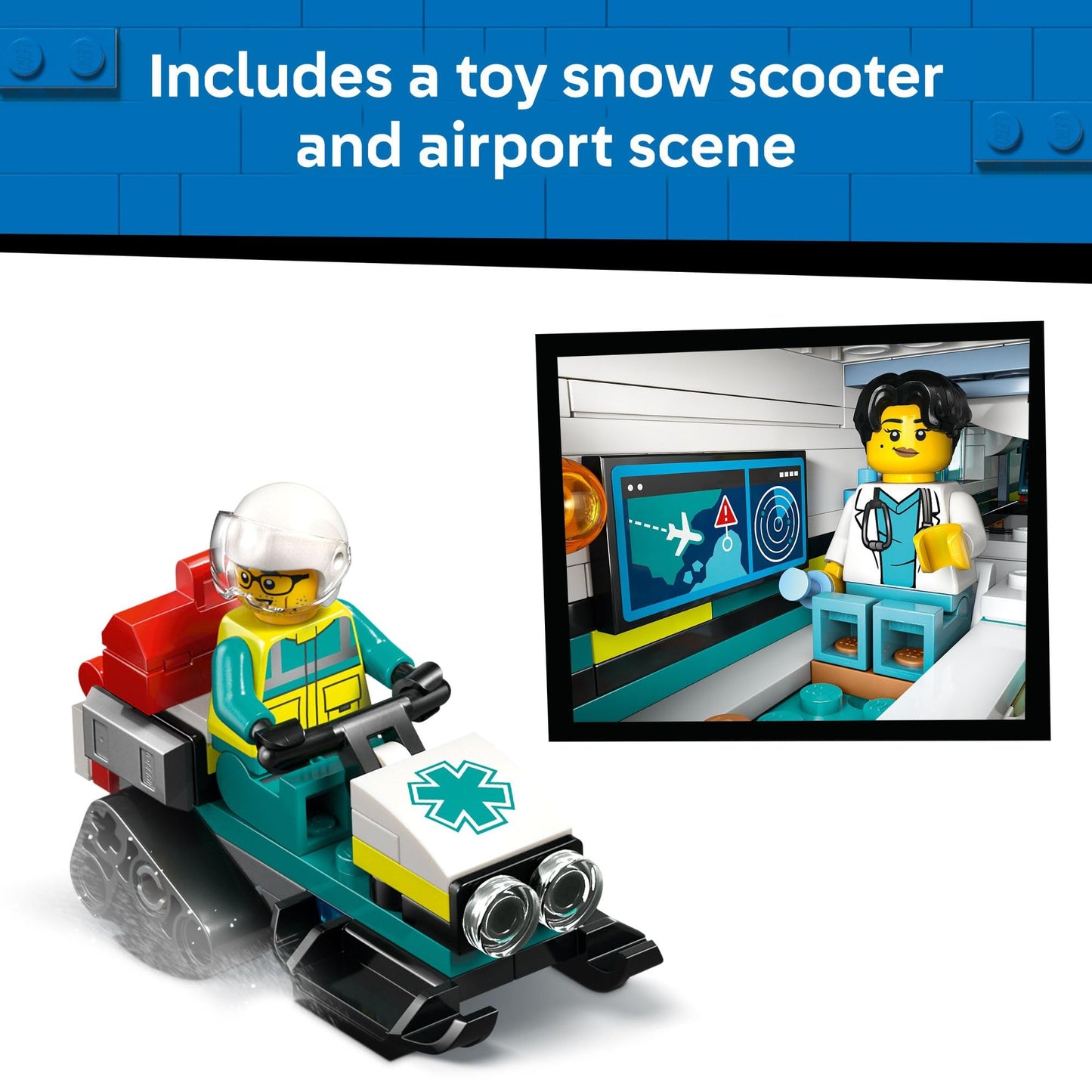 LEGO City Emergency Air Ambulance Airplane Building Toy for Kids - Pretend Play Rescue Airplane Model for Boys & Girls, Ages 6+ - Building Blocks W/Hero Minifigures - Gift Idea for Birthdays - 60465