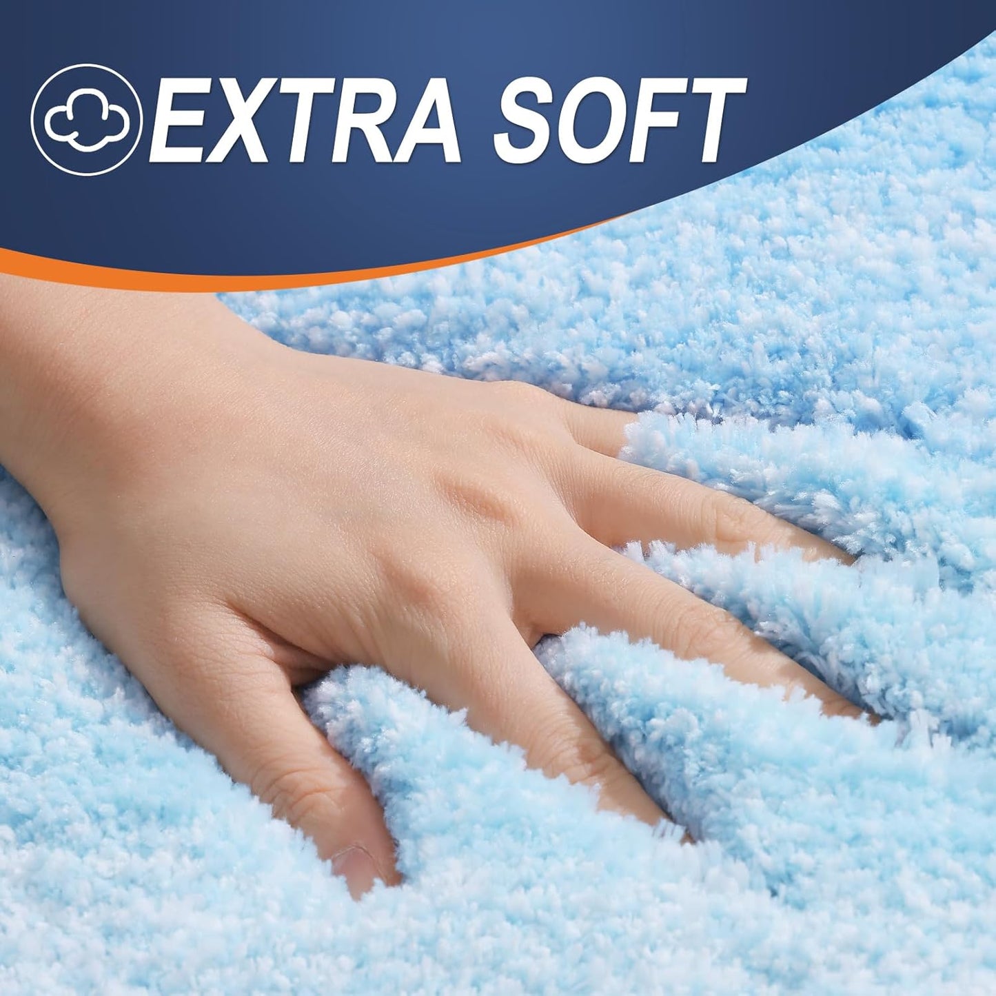 OLANLY Bathroom Rugs - Extra Soft Microfiber Mat, Quick-Dry & Machine Washable, 36x24, Sky Blue
