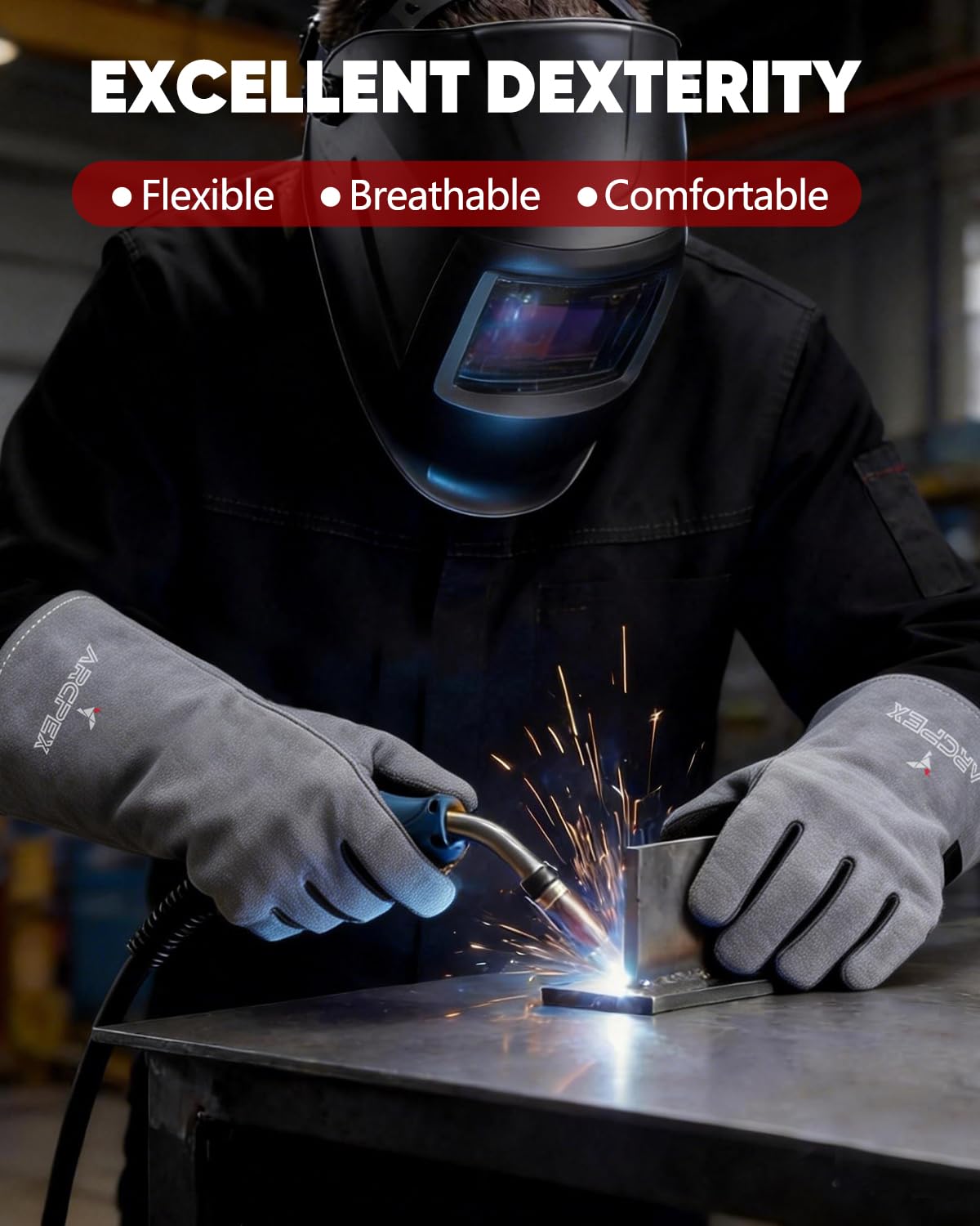 stick welder and welding gloves