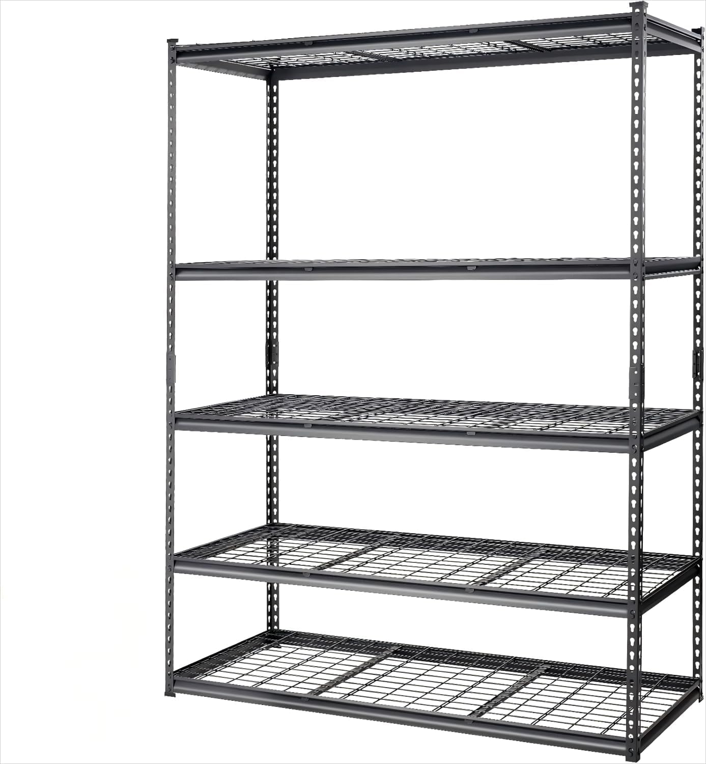 PioneerWorks 2500 Lbs Capacity Heavy Duty Garage Shelving, 48x18x72 Inch 5-Tier Metal Wire Shelves, Adjustable Industrial Storage Rack for Garage, Basement, Warehouse Organization