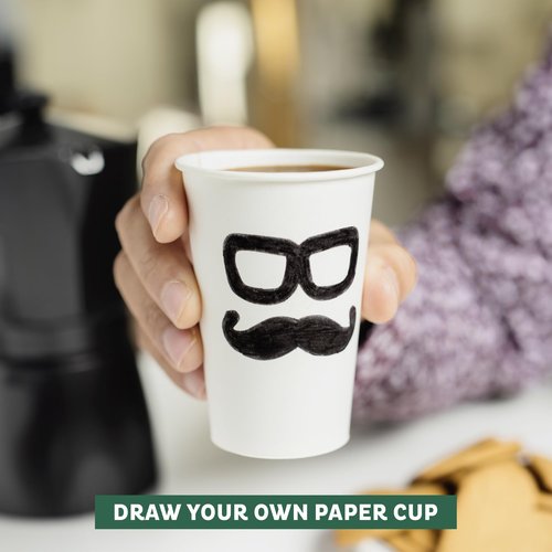 Freshware Coffee Cups 16 oz [100 Pack] Disposable Paper Cups for Hot or Iced Coffee Cup, Slushie Cup, Milkshakes, Smoothies, and Tea