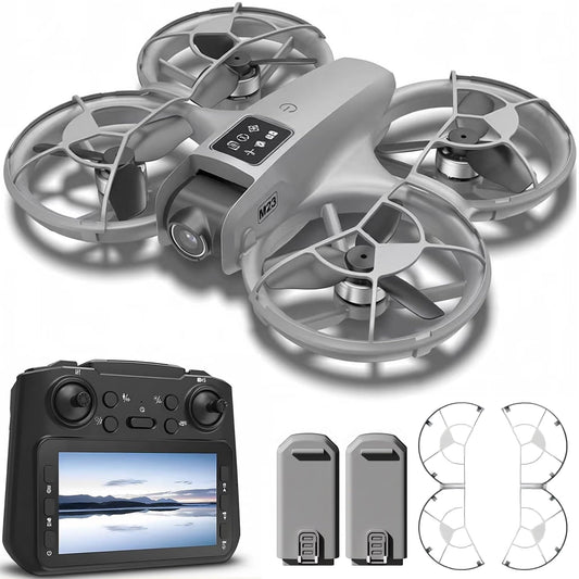 CloudWings Drone with camera for kids and Remote – Beginner RC Drone for Kids with Brushless Motor, Optical Flow Hover, One-Key Takeoff, FPV Video(Grey-Batteries*2)