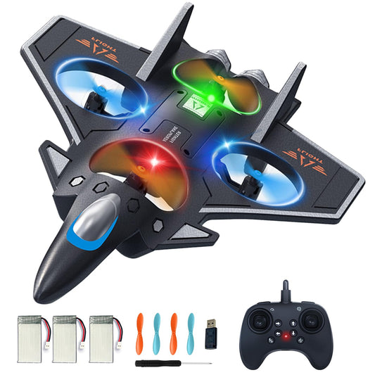 Snugzy Foam RC Plane Remote Control Airplanes for Kids 8-16, 360° Flip Stunt Roll RC Airplane with Colorful Lights, Airplane Toys Gifts for Boys