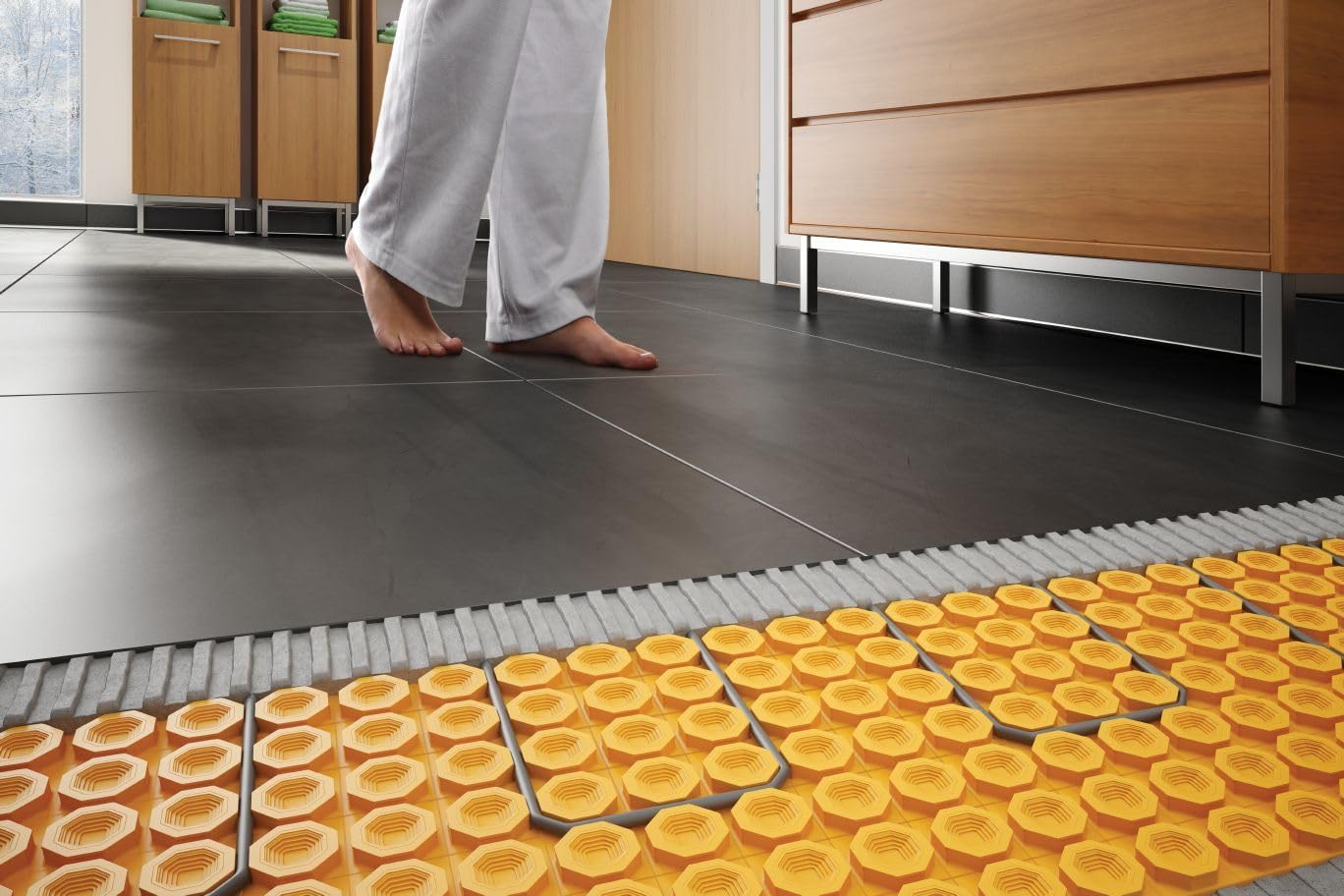 Schluter Ditra-Heat-E-HK Electric Floor Heating Cable Kit with Temperature Sensors - Ideal for Interior Tile Floors - Minimal EMF, Twisted Pair Cables, 120V, 35.3 Feet - DHEHK12011