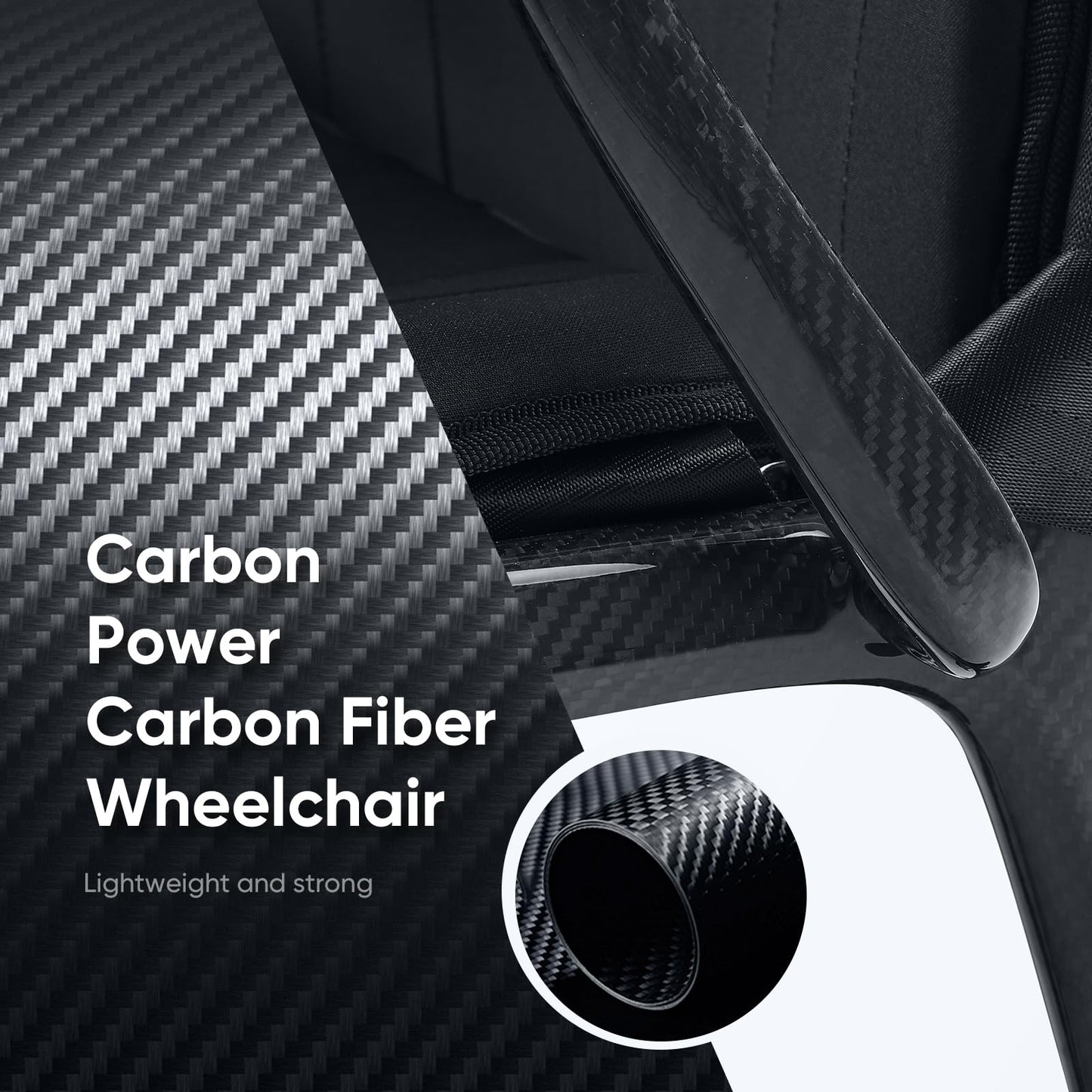 22 lbs Carbon Fiber Electric Wheelchair for Adults, 29-Mile Range Lightweight Foldable with Dual Batteries, Portable Airline Approved Travel Power Chair, Black