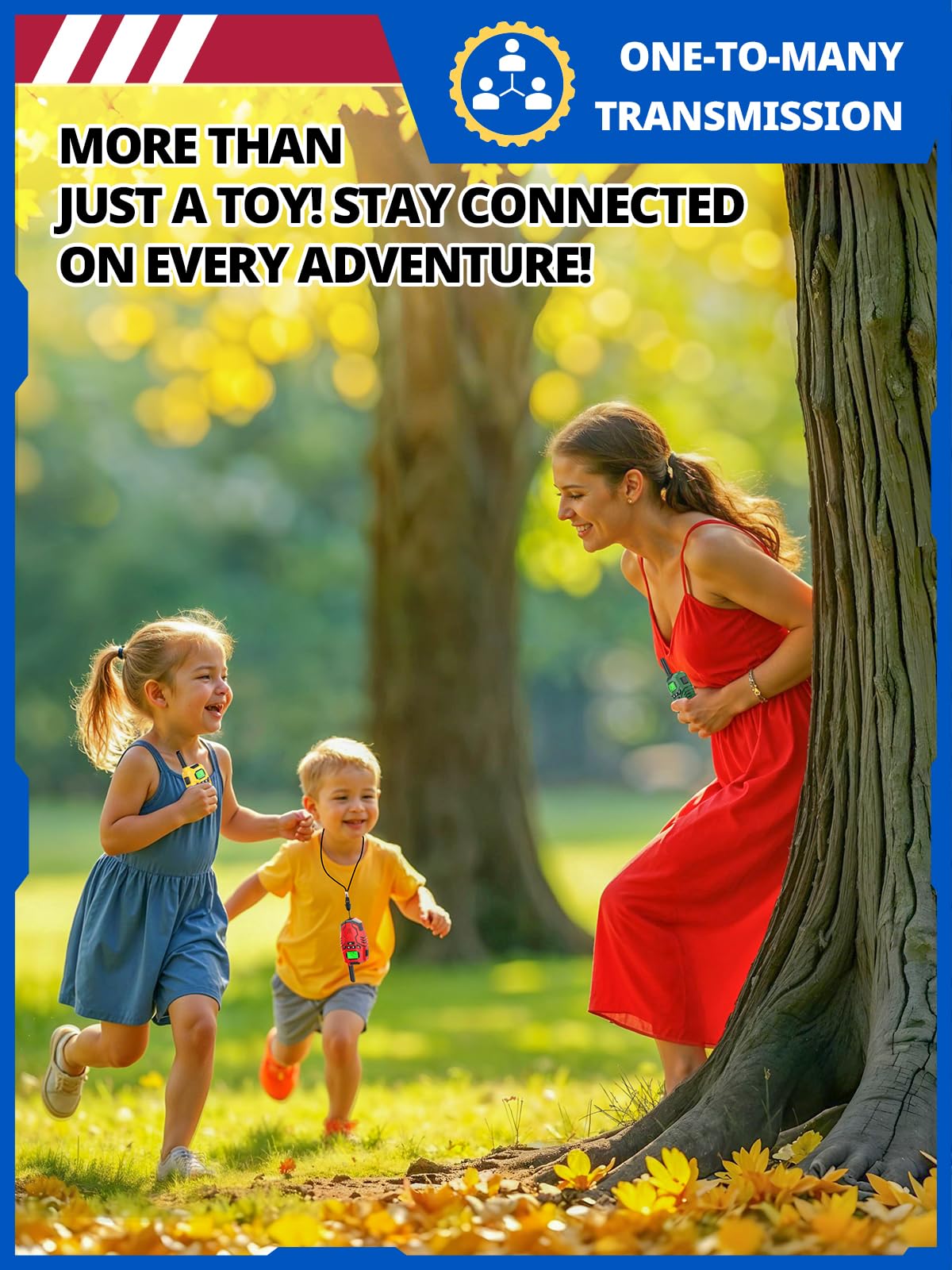 Inspireyes Walkie Talkies for Kids, Rechargeable Long Range 2 Way Radio, Outdoor Beach Camping Road Trip Role Play Toys for 3 4 5 8-12 Year Old Boys Birthday Xmas Gift for Kids, 3 Pack