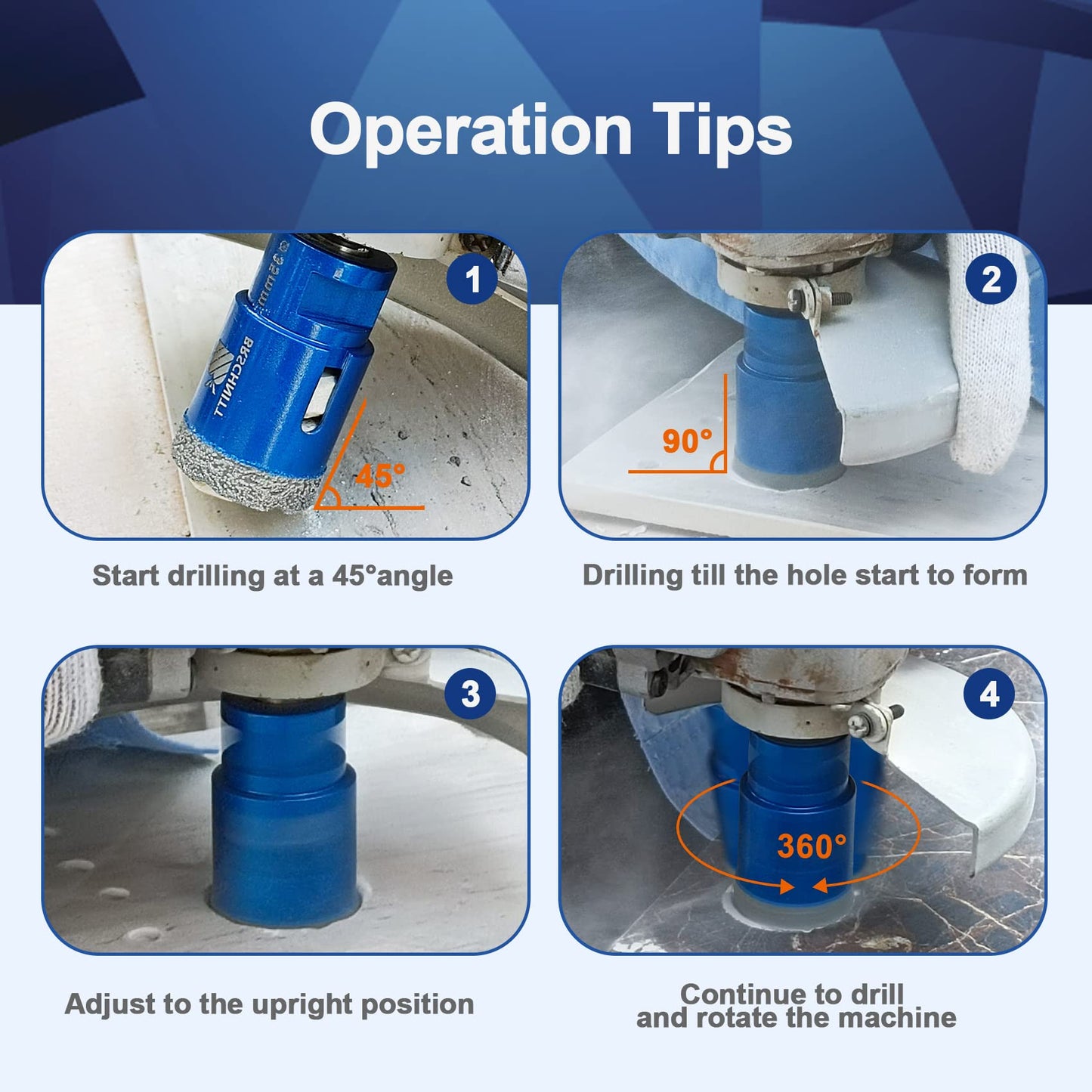 Diamond Core Drill Bit for Porcelain Tile Ceramic Marble Granite Diamond Core Drill Bit Set Diamond Hole Saw Kit for Drilling Porcelain Tile Ceramic Marble Granite,6pcs Diamond Drill Bits