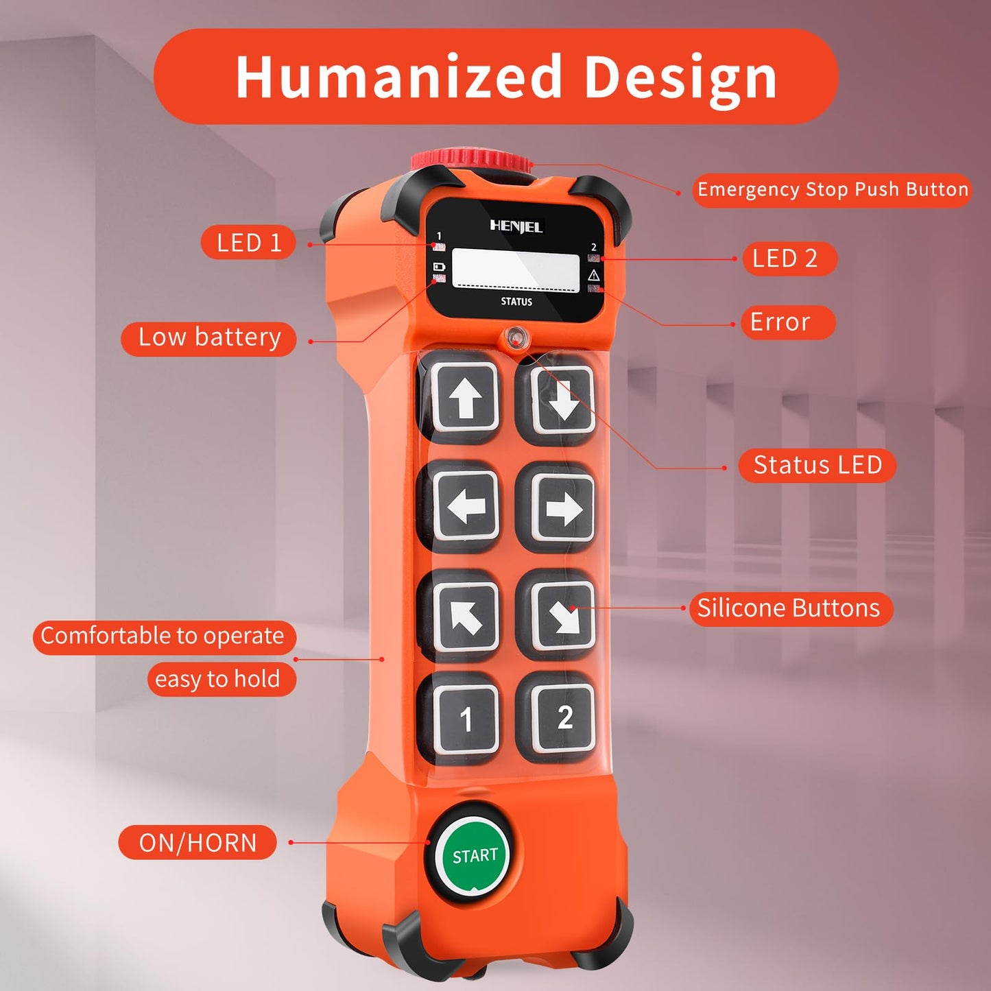 Industrial Wireless Crane Remote Control for Overhead Bridge Travelling Hoist Crane 8 Channel Truck Crane Radio Transmitter and 12V 24V 36V Receiver