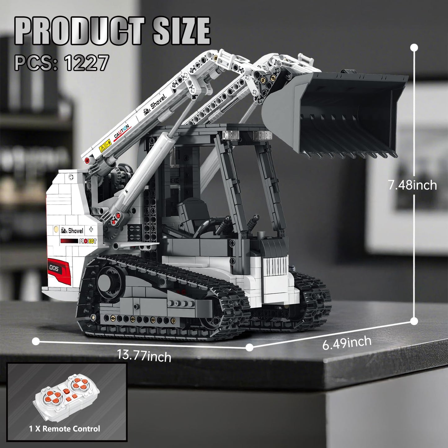Reobrix Bobcat Skid Steer Loader Building Block Set,APP Remote RC Control Loader Vehicle Construction Toy with 2.4GHz Multi-Player Mode 22004,Vehicles Gift for Kids and Collectors,1227 PCS