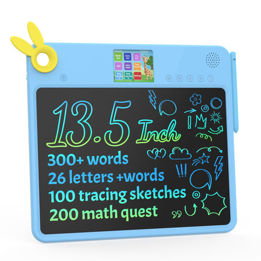 MING XIAO LCD Writing Tablet for Kids – 13.5'' Drawing Pad with 2.8'' Color Screen, Includes Traceable Drawings & Rich Content, Educational Writing Tablet for Kids Ages 3,4,5,6, Gifts for Boys & Girls