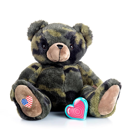 My Baby’s Heartbeat Bear, 20 Second Re-Recordable Digital Voice Recorder Plush Keepsake for Baby’s Heartbeat Memory, Pregnancy Keepsake (Not a Medical Device), Patriot