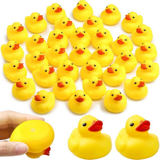 Vinsot 72 Pcs Mini Rubber Ducks Bulk, 2 Inch Yellow Rubber Ducks Bath Toys, Squeaky Duck Party Favors for Baby Shower, Birthday Party, Duck Race Game, Carnival Prizes