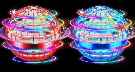 NWLAEWR Flying Orb Ball Toy, 2026 Upgrade Hand Controlled Hover Ball with LED Lights, 360° Rotating Boomerang Globe, Cool Mini Drone, Ideal Birthday&Christmas Gift for Boys Girls-Blue & Red