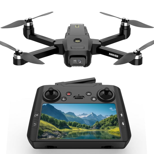 GPS Drone with EIS 1080P Camera, 4.5" FPV Screen, 5GHz Transmission Foldable Drone with Brushless Motor, Auto Return Follow Me & 32G SD Card, Gesture Control, Al Track&Orbit Mode for Adults/Kids/Beginners