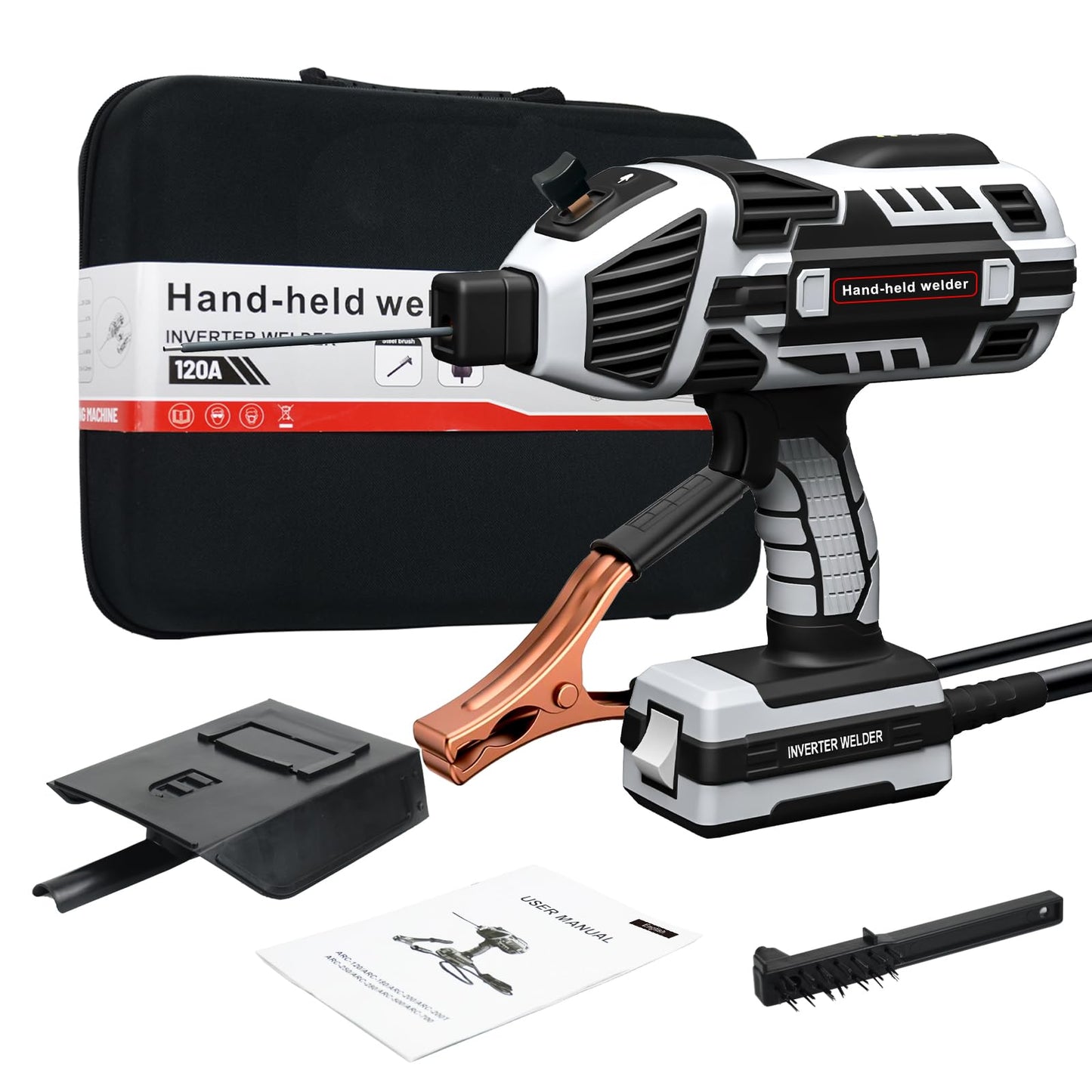 TRQWH Portable Welder Machine 110V ARC Handheld Welder & Auto Darkening Welding Helmet