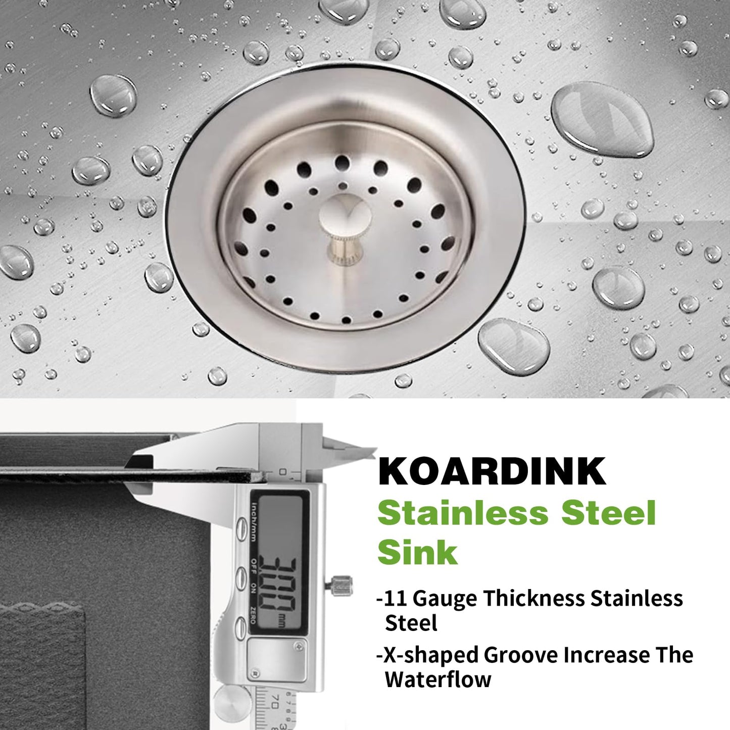 Kitchen And Bar Sink, 27x18 Inch Stainless Steel Drop In Modern Single Bowl Topmount Kitchen And Bar Sink Combo-SS Grid,Spoon Rest,Drain Strainer Set Compatibility With Various Kitchen&Bar Style