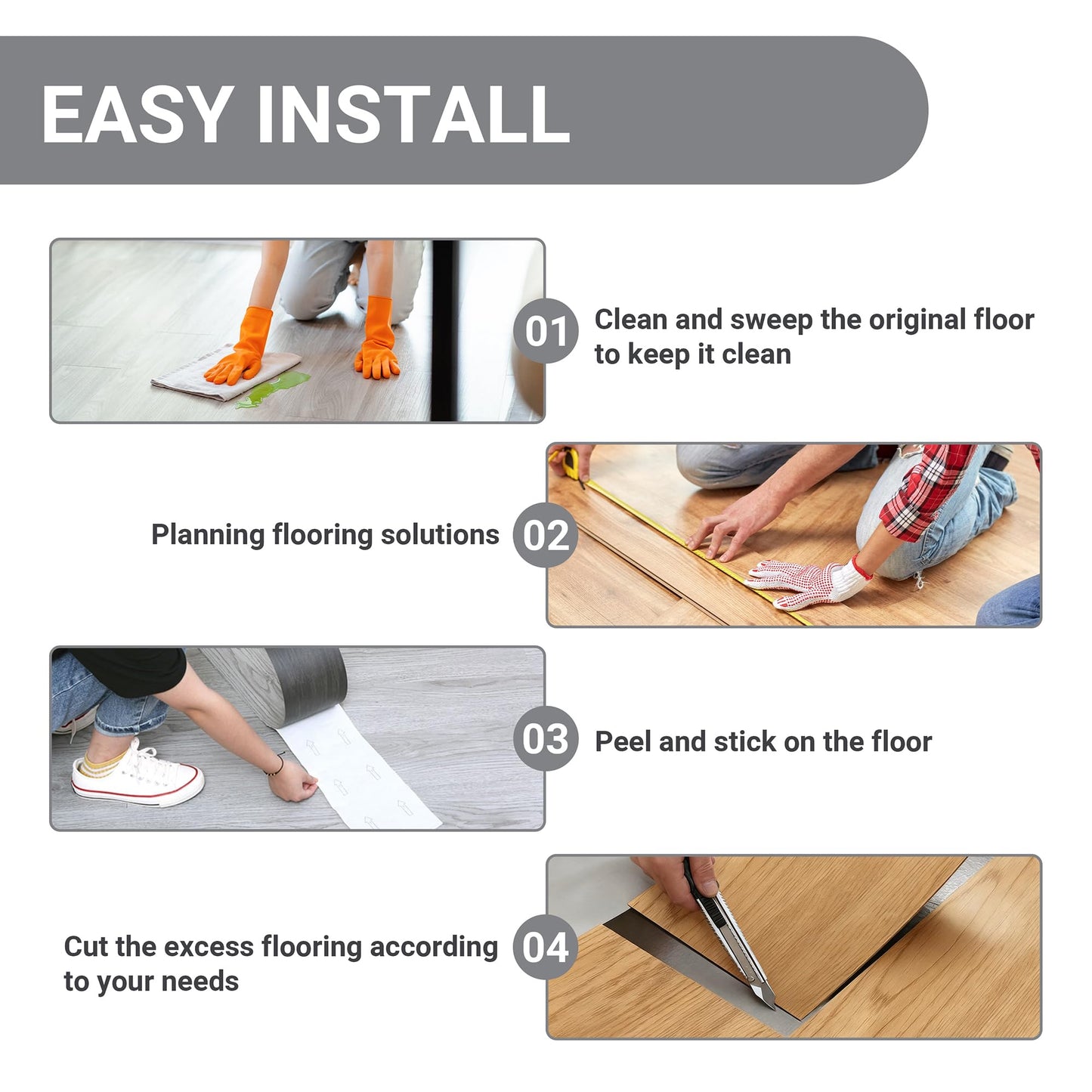 Dotfloor 30-Pack 30Sq Self Adhesive Vinyl Floor Tiles - 12x12 Inch Peel and Stick Floor Tile, Waterproof & Thicker Marble Pattern Flooring, Removable Tiles for, Bathroom, Bedroom (Pattern Marble)