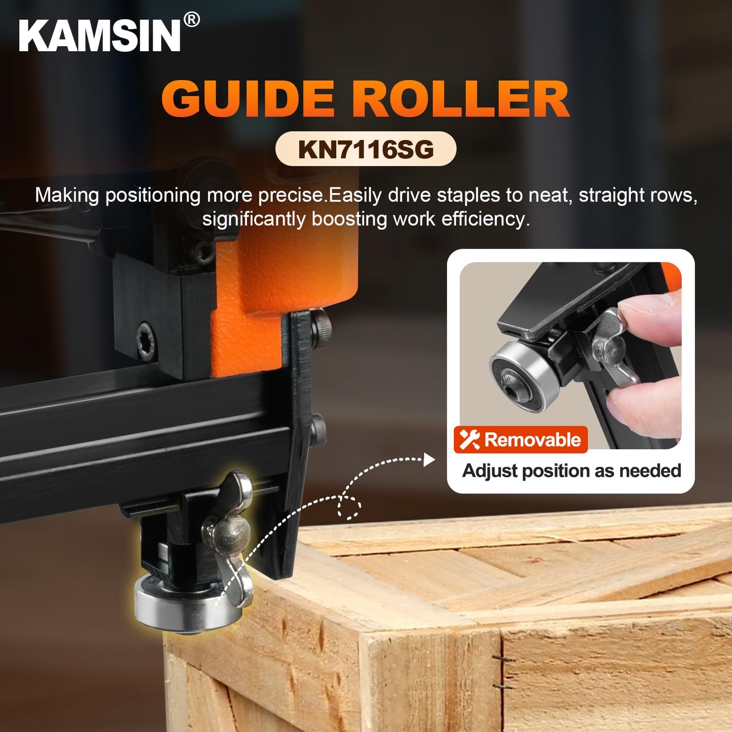 Kamsin KN7116SG 22 Gauge Pneumatic Upholstery Stapler Bundle with 10,000pcs 3/8" Crown 1/4" Leg Length KAMSIN 7106 Staples